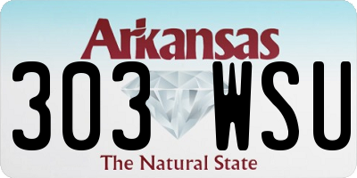 AR license plate 303WSU
