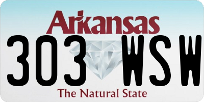 AR license plate 303WSW
