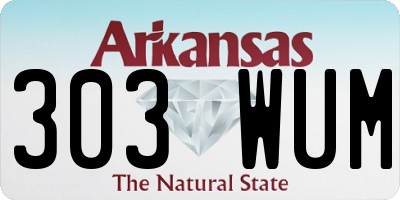 AR license plate 303WUM