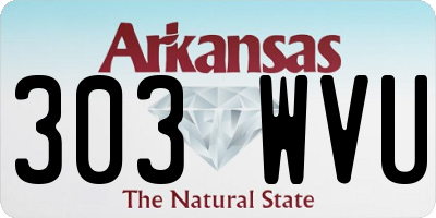 AR license plate 303WVU