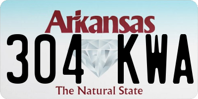 AR license plate 304KWA