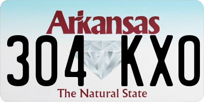 AR license plate 304KXO