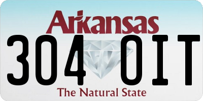 AR license plate 304OIT