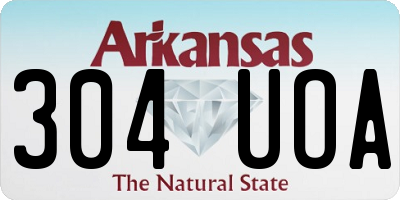 AR license plate 304UOA