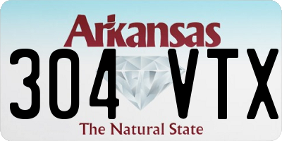 AR license plate 304VTX