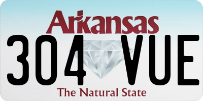 AR license plate 304VUE