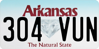AR license plate 304VUN