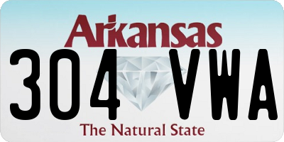 AR license plate 304VWA