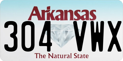 AR license plate 304VWX