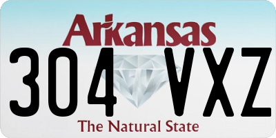 AR license plate 304VXZ
