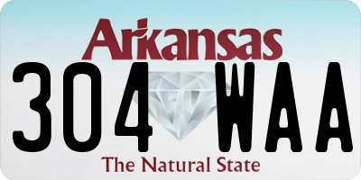 AR license plate 304WAA