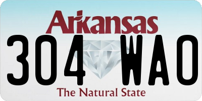 AR license plate 304WAO