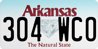 AR license plate 304WCO