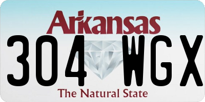 AR license plate 304WGX