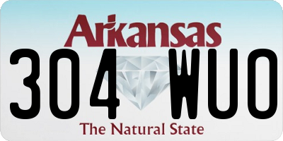 AR license plate 304WUO