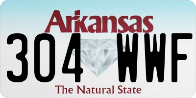 AR license plate 304WWF