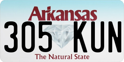 AR license plate 305KUN