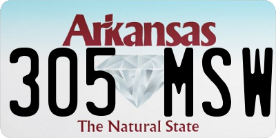 AR license plate 305MSW