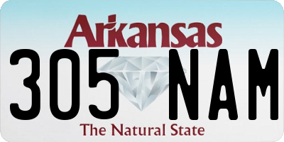 AR license plate 305NAM