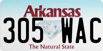 AR license plate 305WAC