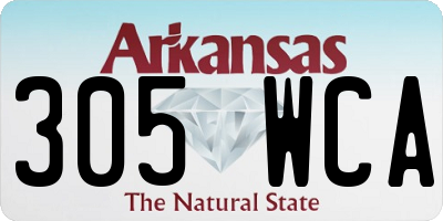AR license plate 305WCA