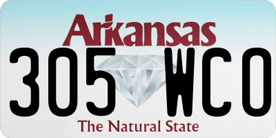 AR license plate 305WCO