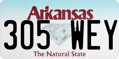 AR license plate 305WEY