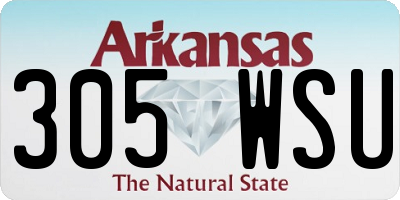 AR license plate 305WSU