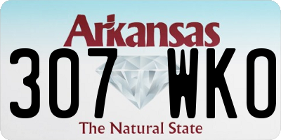 AR license plate 307WKO