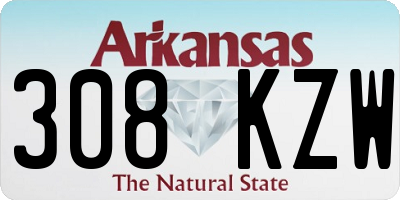 AR license plate 308KZW