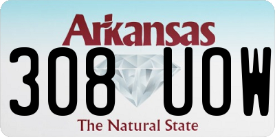 AR license plate 308UOW
