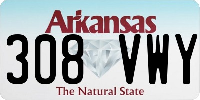 AR license plate 308VWY