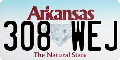 AR license plate 308WEJ