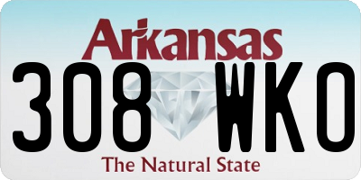 AR license plate 308WKO