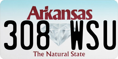 AR license plate 308WSU