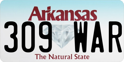 AR license plate 309WAR