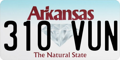 AR license plate 310VUN