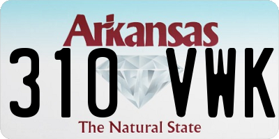 AR license plate 310VWK
