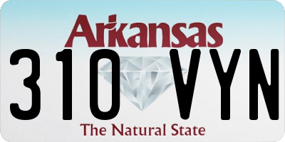 AR license plate 310VYN