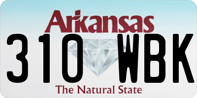 AR license plate 310WBK