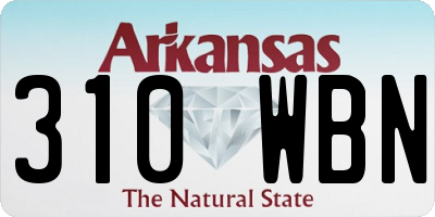 AR license plate 310WBN