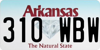 AR license plate 310WBW