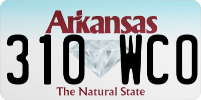 AR license plate 310WCO