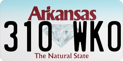 AR license plate 310WKO