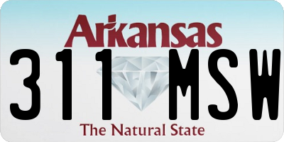 AR license plate 311MSW