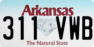 AR license plate 311VWB