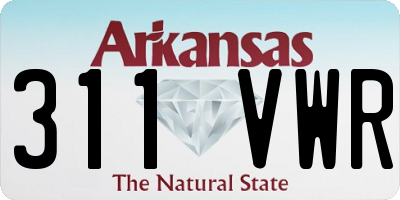 AR license plate 311VWR
