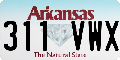 AR license plate 311VWX