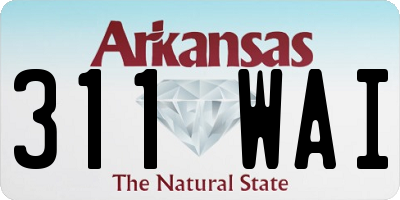 AR license plate 311WAI