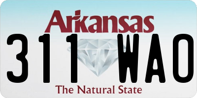 AR license plate 311WAO